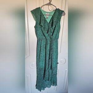 Sweet Storm Teal Animal Print Asymmetrical Dress